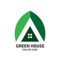 ilustração vetorial de casa verde em estilo moderno, perfeita para plantar design de logotipo de casa vetor