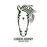 design de logotipo de ilustração vetorial de cabeça de cavalo, perfeito para negócios da empresa e design de logotipo de produto de marca vetor
