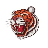 design de ilustração vetorial de rosto de tigre no estilo de tatuagem da velha escola, perfeito para design de camiseta e logotipo de marca de moda vetor