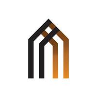logotipo m inicial moderno e simples, adequado para empresas de construção e finanças comerciais, também logotipo de propriedade residencial vetor