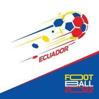 torneio copa de futebol 2022 . futebol moderno com padrão de bandeira do Equador vetor