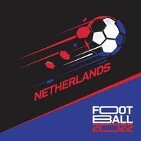 torneio copa de futebol 2022 . futebol moderno com padrão de bandeira holandesa vetor