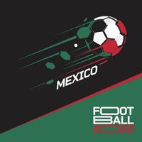 torneio copa de futebol 2022 . futebol moderno com padrão de bandeira do méxico vetor