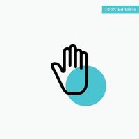 gestos de linguagem corporal interface de mão ícone de vetor de ponto de círculo de destaque turquesa