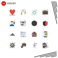 16 ícones criativos sinais modernos e símbolos do pacote editável de negócios de viagens de otimização de avatar de homem de elementos de design de vetores criativos