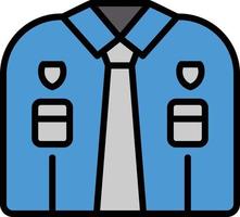 ícone cheio de linha de uniforme policial vetor