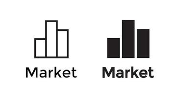 vetor de ícone de gráfico de mercado para web ou aplicativo móvel