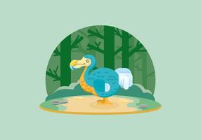 Dodo na ilustração da selva vetor