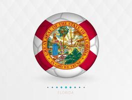 bola de futebol com padrão de bandeira da Flórida, bola de futebol com a bandeira da seleção da Flórida. vetor