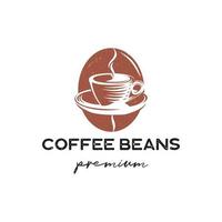 inspiração de modelo de design de logotipo premium de grão de café vetor