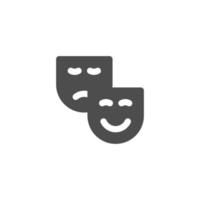 elemento de design de ícone de vetor de máscara de teatro de glifo simples vetor