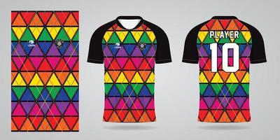 modelo de design de esporte de camisa colorida vetor