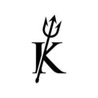 logo inicial k trident vetor