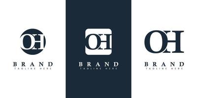 logotipo moderno e simples da letra oh, adequado para qualquer empresa com iniciais oh ou ho. vetor
