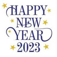 feliz ano novo 2023 design de vetor de cartão de felicitações