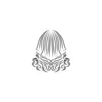 ilustração em vetor de design de logotipo de extensão de penteado longo ondulado e encaracolado