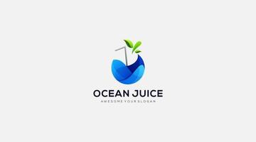 modelo de design de logotipo de vetor de suco do oceano