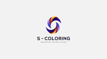 vetor de design de logotipo de coloração de letra s