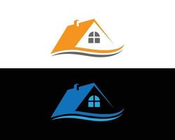 conjunto de modelo de design de logotipo de conceito criativo de vetor de água de casa costeira.