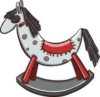 brinquedo infantil, pônei, ilustração vetorial de cavalo de balanço vetor