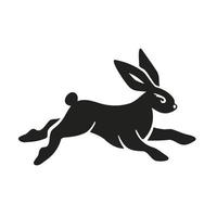 símbolo de ano novo, coelhinho da páscoa, silhueta de coelho, ilustração vetorial vetor