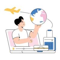 ilustração vetorial plana de agência de viagens vetor