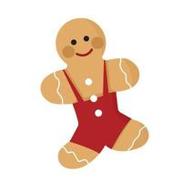 ilustração de homem de biscoito de gengibre para decoração de natal. adesivo de biscoito de canela doce. vetor