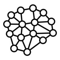 ícone de linha de circuito de neurônios vetor