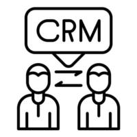 ícone de linha de metodologias de crm vetor