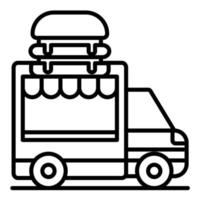 ícone de linha de food truck vetor