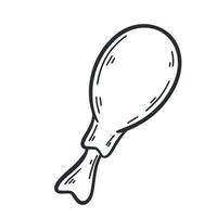 ilustração de doodle de perna de frango vetor