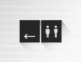 portas de banheiro brancas para gêneros masculino e feminino vetor