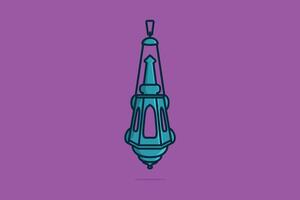 ilustração do ícone do vetor de lâmpada de lanterna do Ramadã. conceito de design do ícone do Ramadã. lâmpada de lanterna no design de fundo roxo.