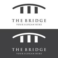 logotipo de construção de ponte criativa minimalista e elegante com um conceito moderno. com edição de ilustração vetorial. vetor