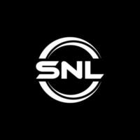 design de logotipo de carta snl na ilustração. logotipo vetorial, desenhos de caligrafia para logotipo, pôster, convite, etc. vetor