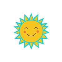 ilustração de sol sorridente vetor