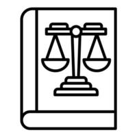 ícone de linha de livro jurídico vetor