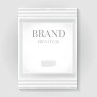 saco de lanche de comida em branco branco com espaço de cópia. vetor