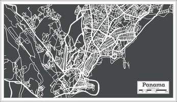 Mapa da cidade do Panamá em estilo retrô. mapa de contorno. vetor