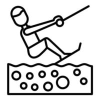 ícone da linha de esqui aquático vetor