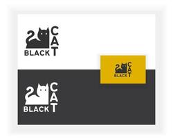 ilustração de design de logotipo de gato preto simples vetor