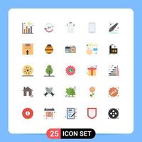conjunto de pictogramas de 25 cores planas simples de removedor de volta às aulas, serviço móvel samsung, elementos de design de vetores editáveis