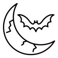 ícone de linha de lua de halloween vetor