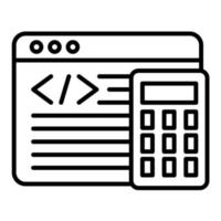 ícone de linha de software de contabilidade vetor