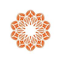 ilustração em vetor mandala laranja ornamental. flores ornamentais de mandala