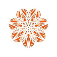 ilustração em vetor mandala laranja ornamental. flores ornamentais de mandala