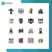 16 ícones criativos sinais e símbolos modernos de moedor rápido humano wi-fi internet das coisas elementos de design de vetores criativos editáveis