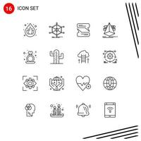 conjunto de 16 sinais de símbolos de ícones de interface do usuário modernos para dia de proposta conversando ferramentas designer elementos de design de vetores editáveis