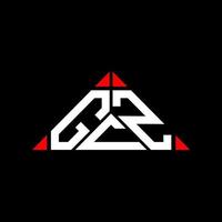 design criativo do logotipo da carta gcz com gráfico vetorial, logotipo simples e moderno gcz em forma de triângulo redondo. vetor