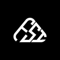 design criativo do logotipo da letra fsi com gráfico vetorial, logotipo simples e moderno fsi em forma de triângulo redondo. vetor